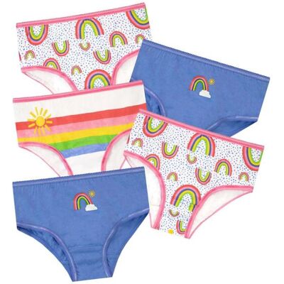 Harry Bear Girl's Rainbow Underwear 5 Pack in White Size: 3-4 Years White 3-4 Years Harry Bear Girl's Rainbow Underwear 5 Pack in White Size: 3-4 Years White 3-4 Years