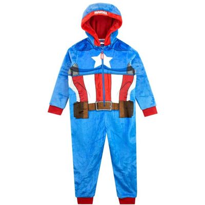 Marvel Avengers Captain America Fleece Onesie All In One in Blue Size: 10-11 Years Blue 10-11 Years Marvel Avengers Captain America Fleece Onesie All In One in Blue Size: 10-11 Years Blue 10-11 Years