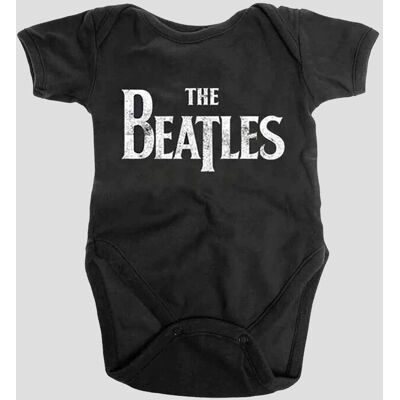 Beatles Drop T Band Logo Baby Grow in Black Size: 24 m Black 24 m Beatles Drop T Band Logo Baby Grow in Black Size: 24 m Black 24 m