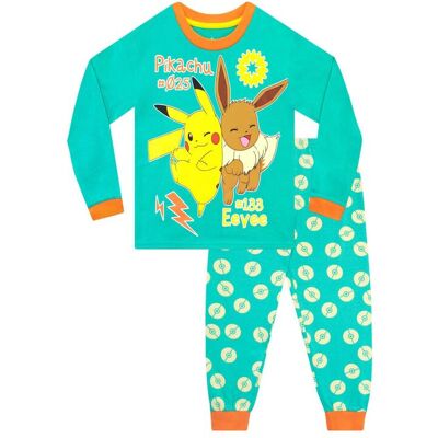 Pokemon Pikachu & Eevee Pyjamas in Green Size: 12-13 Years Green 12-13 Years Pokemon Pikachu & Eevee Pyjamas in Green Size: 12-13 Years Green 12-13 Years