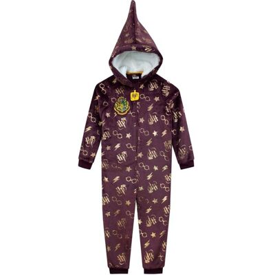 Harry Potter Hogwarts Fleece Onesie in Red Size: 8-9 Years Red 8-9 Years Harry Potter Hogwarts Fleece Onesie in Red Size: 8-9 Years Red 8-9 Years