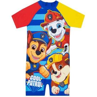 Paw Patrol Boy's Chase, Marshall & Rubble Swimsuit in Blue Size: 5-6 Years Blue 5-6 Years Paw Patrol Boy's Chase, Marshall & Rubble Swimsuit in Blue Size: 5-6 Years Blue 5-6 Years
