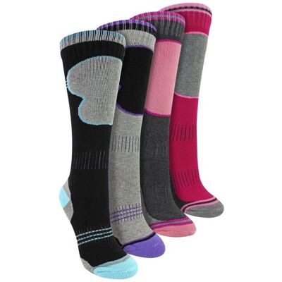 Sock Snob Girl's 4 Pack Ski Socks Thermal Winter Cushioned Socks Size: 4-6 Years Multicolor 4-6 Years Sock Snob Girl's 4 Pack Ski Socks Thermal Winter Cushioned Socks Size: 4-6 Years Multicolor 4-6 Years