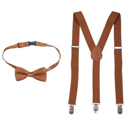 Neel Blue Kids Braces Bow Tie Set, Fully Elasticated Y Shape Suspender, 25mm Wide in Brown Size: 6 Years Brown 6 Years Neel Blue Kids Braces Bow Tie Set, Fully Elasticated Y Shape Suspender, 25mm Wide in Brown Size: 6 Years Brown 6 Years
