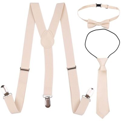Neel Blue Kids Braces, Bow Tie & Necktie Set, 12-16 Years Y Shape Suspender in Beige Beige 12-16 Years Neel Blue Kids Braces, Bow Tie & Necktie Set, 12-16 Years Y Shape Suspender in Beige Beige 12-16 Years