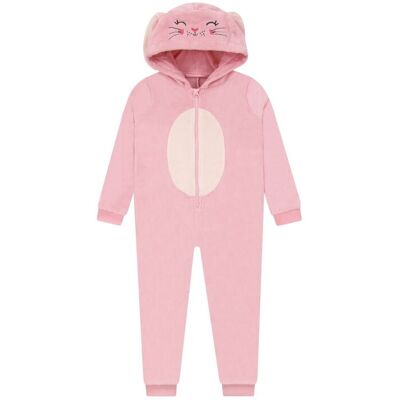 Harry Bear Girl's Bunny Fleece Onesie 3D Ears in Pink Size: 4-5 Years Pink 4-5 Years Harry Bear Girl's Bunny Fleece Onesie 3D Ears in Pink Size: 4-5 Years Pink 4-5 Years