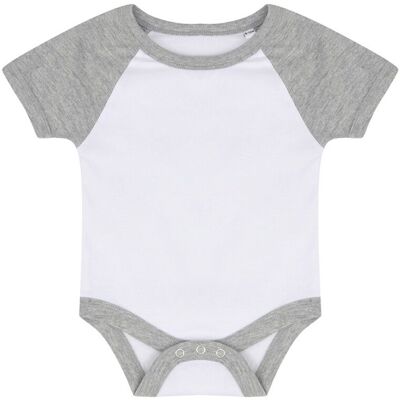 Larkwood Essential Short Sleeve Baseball Bodysuit in White Size: 3-6 m White 3-6 m Larkwood Essential Short Sleeve Baseball Bodysuit in White Size: 3-6 m White 3-6 m