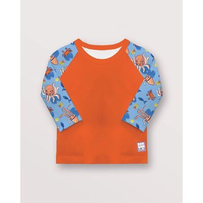 Bambino Mio UPF 40+ Soft & Gentle Protective Swim Rash Vest in Burnt Orange Size: 12-24 m Burnt Orange 12-24 m Bambino Mio UPF 40+ Soft & Gentle Protective Swim Rash Vest in Burnt Orange Size: 12-24 m Burnt Orange 12-24 m