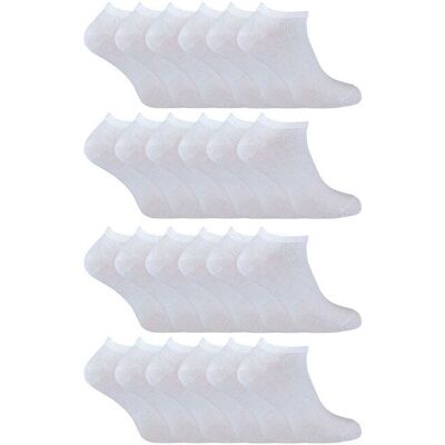 Sock Snob Boy's 24 Pack Multipack Cotton Trainer Socks in White Size: 4-6 Years White 4-6 Years Sock Snob Boy's 24 Pack Multipack Cotton Trainer Socks in White Size: 4-6 Years White 4-6 Years