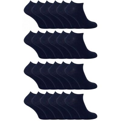 Sock Snob Boy's 24 Pack Multipack Cotton Trainer Socks in Navy Size: 4-6 Years Navy 4-6 Years Sock Snob Boy's 24 Pack Multipack Cotton Trainer Socks in Navy Size: 4-6 Years Navy 4-6 Years