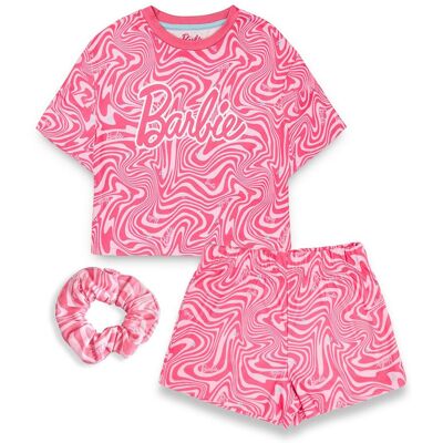 Barbie Girl's Short Sleeve Short Leg Pyjama Set Girls Pink AOP Size: 7-8 Years Pink 7-8 Years Barbie Girl's Short Sleeve Short Leg Pyjama Set Girls Pink AOP Size: 7-8 Years Pink 7-8 Years