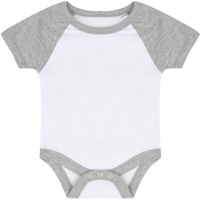 Larkwood Essential Short-Sleeved Baseball Bodysuit in White Size: 3-6 m White 3-6 m Larkwood Essential Short-Sleeved Baseball Bodysuit in White Size: 3-6 m White 3-6 m