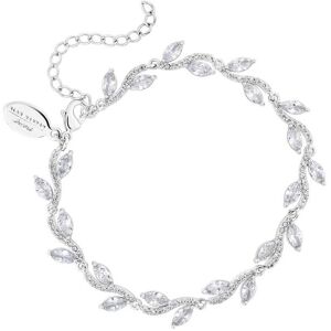 Jon Richard Women's Rhodium Cubic Zirconia Leaf Bridal Bracelet in Silver Silver One Size Jon Richard Women's Rhodium Cubic Zirconia Leaf Bridal Bracelet in Silver Silver One Size