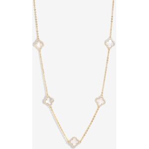 Jon Richard Women's Gold Plated & Mother of Pearl Station Clover Necklace Gold One Size Jon Richard Women's Gold Plated & Mother of Pearl Station Clover Necklace Gold One Size