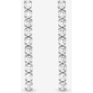 Jon Richard Women's Rhodium Plated & Cubic Zirconia Round Tennis Earrings in Silver Silver One Size Jon Richard Women's Rhodium Plated & Cubic Zirconia Round Tennis Earrings in Silver Silver One Size