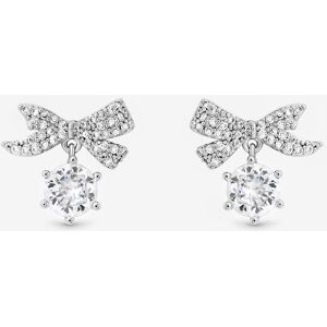 Jon Richard Women's Rhodium Plated & Pave Mini Bow Earrings in Silver Silver One Size Jon Richard Women's Rhodium Plated & Pave Mini Bow Earrings in Silver Silver One Size