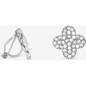 Jon Richard Women's Silver Plated & Pave Clover Clip Earrings Silver One Size Jon Richard Women's Silver Plated & Pave Clover Clip Earrings Silver One Size