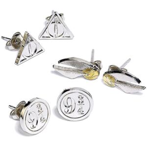 Harry Potter Men's Silver Plated Earring Set Silver One Size Harry Potter Men's Silver Plated Earring Set Silver One Size