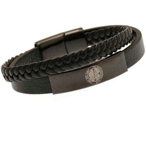 Celtic FC Men's Leather Crest Bracelet in Black Black One Size Celtic FC Men's Leather Crest Bracelet in Black Black One Size