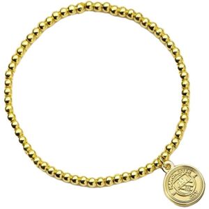 Manchester City FC Men's Beaded Bracelet in Gold Gold One Size Manchester City FC Men's Beaded Bracelet in Gold Gold One Size