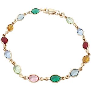 Harfi Women's Multicolour Gemstone Crystal Gold Plated Bracelet Size: 7 inches Gold 7 inches Harfi Women's Multicolour Gemstone Crystal Gold Plated Bracelet Size: 7 inches Gold 7 inches