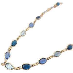 Harfi Women's 18ct Gold Plated Blue Multi Gemstone Crystal Necklace Size: 18 inches Gold 18 inches Harfi Women's 18ct Gold Plated Blue Multi Gemstone Crystal Necklace Size: 18 inches Gold 18 inches