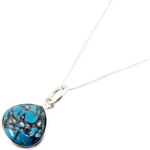 Harfi Women's Turquoise December Birthstone Sterling Silver Necklace Size: 18 inches Silver 18 inches Harfi Women's Turquoise December Birthstone Sterling Silver Necklace Size: 18 inches Silver 18 inches
