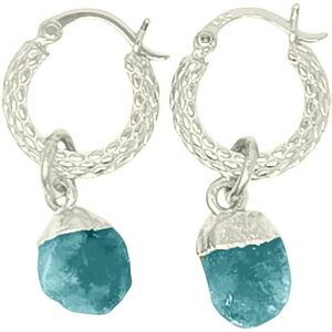 Harfi Women's Raw Turquoise December Birthstone Huggie Hoops Sterling Silver Gemstone Earrings Silver One Size Harfi Women's Raw Turquoise December Birthstone Huggie Hoops Sterling Silver Gemstone Earrings Silver One Size