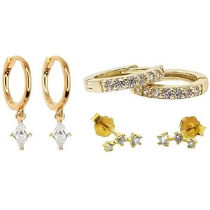 Harfi Women's Diamond April Birthstone Earrings Gift Set For Her in Gold Gold One Size Harfi Women's Diamond April Birthstone Earrings Gift Set For Her in Gold Gold One Size