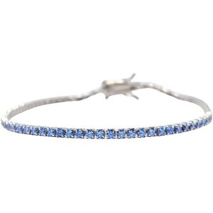 Harfi Men's Sterling Silver Aquamarine Gemstone Tennis Bracelet in Blue Size: 18 cm Blue 18 cm Harfi Men's Sterling Silver Aquamarine Gemstone Tennis Bracelet in Blue Size: 18 cm Blue 18 cm
