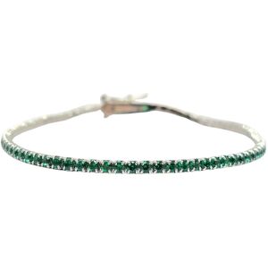 Harfi Women's Emerald Gemstone Sterling Silver Tennis Bracelet in Green Size: 18 cm Green 18 cm Harfi Women's Emerald Gemstone Sterling Silver Tennis Bracelet in Green Size: 18 cm Green 18 cm