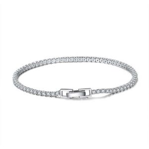 Harfi Women's Diamond Gemstone Sterling Silver Tennis Bracelet Size: 18 cm Silver 18 cm Harfi Women's Diamond Gemstone Sterling Silver Tennis Bracelet Size: 18 cm Silver 18 cm