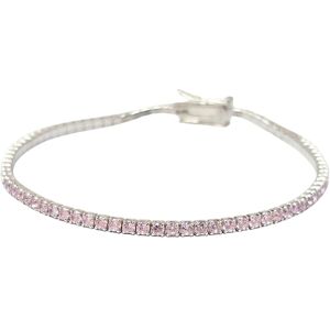 Harfi Women's Pink Tourmaline Gemstone Silver Tennis Bracelet Size: 18 inches Silver 18 inches Harfi Women's Pink Tourmaline Gemstone Silver Tennis Bracelet Size: 18 inches Silver 18 inches