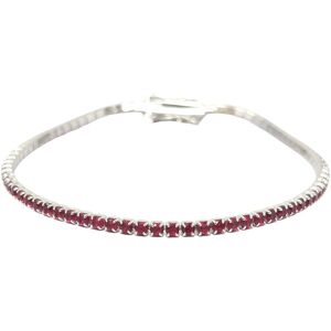 Harfi Women's Garnet Gemstone Silver Tennis Bracelet Size: 18 inches Silver 18 inches Harfi Women's Garnet Gemstone Silver Tennis Bracelet Size: 18 inches Silver 18 inches