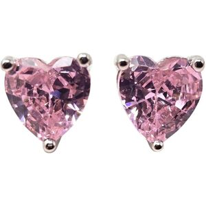 Harfi Women's Pink Tourmaline Heart Sterling Silver Stud Gemstone Earrings Pink One Size Harfi Women's Pink Tourmaline Heart Sterling Silver Stud Gemstone Earrings Pink One Size
