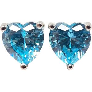Harfi Women's Aquamarine Heart Sterling Silver Stud Gemstone Earrings in Blue Blue One Size Harfi Women's Aquamarine Heart Sterling Silver Stud Gemstone Earrings in Blue Blue One Size