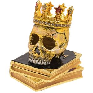 The Novelties Company Hocus Pocus Halloween Gothic Gold Skull with Crown Jewellery Box Multicolor The Novelties Company Hocus Pocus Halloween Gothic Gold Skull with Crown Jewellery Box Multicolor