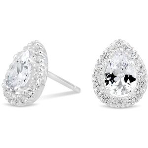 Simply Silver Women's Sterling Silver 925 With Cubic Zirconia Halo Pear Stud Earrings Silver One Size Simply Silver Women's Sterling Silver 925 With Cubic Zirconia Halo Pear Stud Earrings Silver One Size