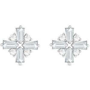 Jon Richard Women's Silver Plated Cubic Zirconia Crystal Baguette Stud Earrings Silver One Size Jon Richard Women's Silver Plated Cubic Zirconia Crystal Baguette Stud Earrings Silver One Size