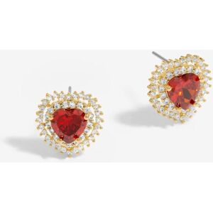Jon Richard Women's Gold Plated Cubic Zirconia Red Heart Stud Earrings Gold One Size Jon Richard Women's Gold Plated Cubic Zirconia Red Heart Stud Earrings Gold One Size