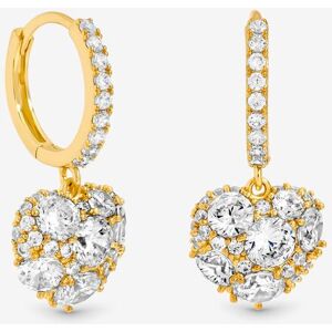 Jon Richard Women's Gold Plated Cubic Zirconia Pave Heart Earrings Gold One Size Jon Richard Women's Gold Plated Cubic Zirconia Pave Heart Earrings Gold One Size