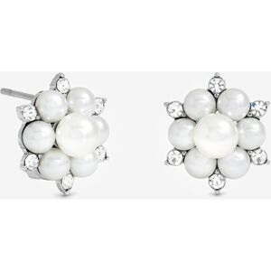Jon Richard Women's Silver Plated Crystal & Pearl Snowflake Clip Earrings Silver One Size Jon Richard Women's Silver Plated Crystal & Pearl Snowflake Clip Earrings Silver One Size
