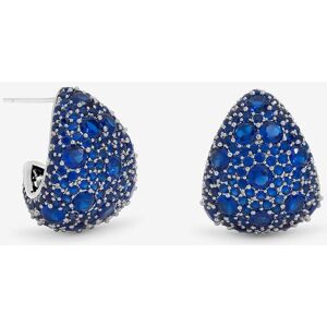 Jon Richard Women's Rhodium Plated Pave & Sapphire Dome Earrings in Silver Silver One Size Jon Richard Women's Rhodium Plated Pave & Sapphire Dome Earrings in Silver Silver One Size