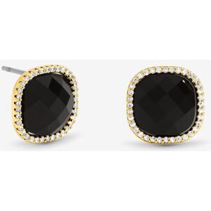 Jon Richard Women's Gold Plated & Jet Crystal Stud Earrings Gold One Size Jon Richard Women's Gold Plated & Jet Crystal Stud Earrings Gold One Size