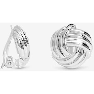 Jon Richard Women's Silver Plated Knot Stud Clip Earrings Silver One Size Jon Richard Women's Silver Plated Knot Stud Clip Earrings Silver One Size