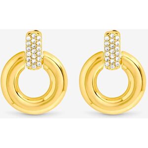 Jon Richard Women's Gold Plated & Pave Door Knocker Earrings Gold One Size Jon Richard Women's Gold Plated & Pave Door Knocker Earrings Gold One Size