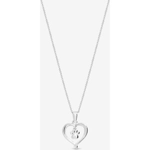 Simply Silver Women's Sterling Silver 925 Polished Heart & Pawprint Pendant Silver One Size Simply Silver Women's Sterling Silver 925 Polished Heart & Pawprint Pendant Silver One Size