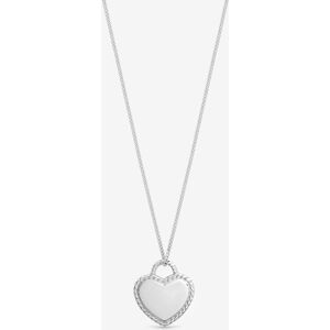 Simply Silver Women's Sterling Silver 925 Polished Beaded Heart Pendant Silver One Size Simply Silver Women's Sterling Silver 925 Polished Beaded Heart Pendant Silver One Size