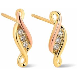 Clogau Women's Past Present Future 9ct Solid Gold Stud Earrings with Diamonds in Metallics Metallics One Size Clogau Women's Past Present Future 9ct Solid Gold Stud Earrings with Diamonds in Metallics Metallics One Size