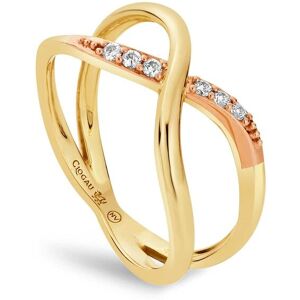 Clogau Women's Forever Yours 9ct Solid Gold Kiss Ring with Diamonds in Metallics Size: O Metallics O Clogau Women's Forever Yours 9ct Solid Gold Kiss Ring with Diamonds in Metallics Size: O Metallics O